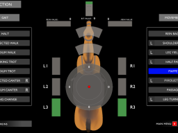 Reitsiumulator und Monitor mit Messwerten